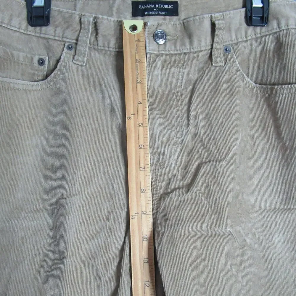 Banana Republic Pants Mens 35x32 Tan Corduroy Vintage Straight Slacks Cabincore